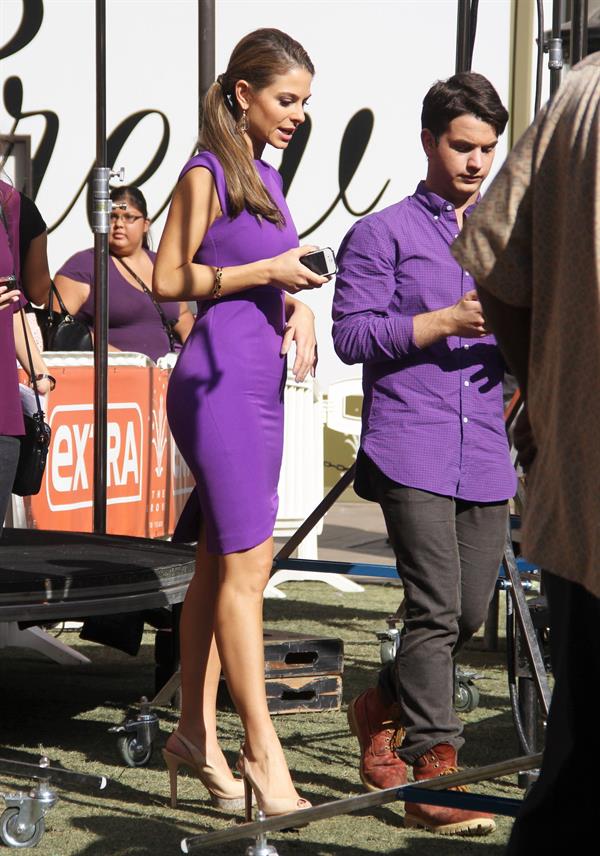Maria Menounos on the set of Extra at The Grove in LA 10/19/12 