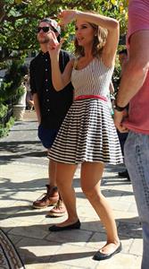 Maria Menounos - Crashes an interview & runs on stage on the show EXTRA LA on September 17, 2012