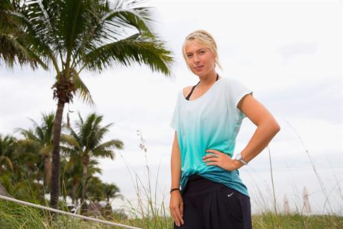 Maria Sharapova poses for a Photograph during a WTA all access Hour at the Ritz Carlton Hotel in Key Biscayne