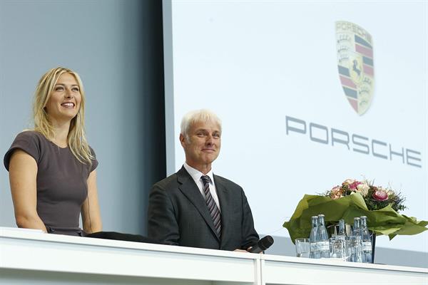 Maria Sharapova unveiled as Porsche's new brand ambassador in Stuttgart 4/22/13 