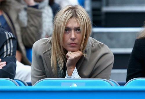 Maria Sharapova Watches her boyfriend on day one of the AEGON Championships at Queens Club in London - June 10, 2013 