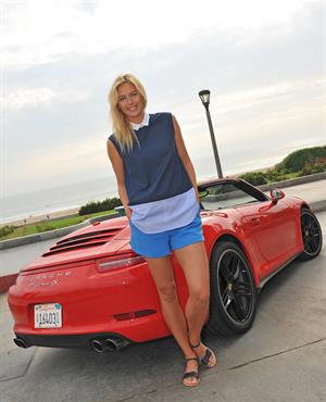 Maria Sharapova Porsche photoshoot in Manhattan Beach, California on July 11, 2013 