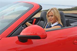 Maria Sharapova Porsche photoshoot in Manhattan Beach, California on July 11, 2013 