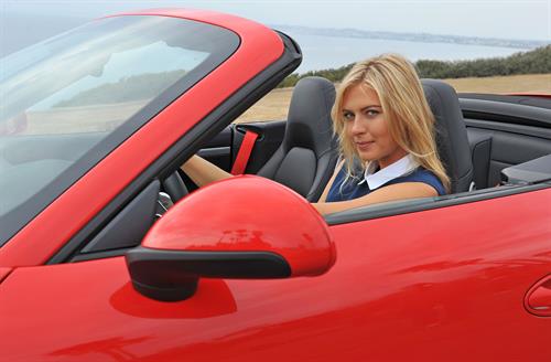 Maria Sharapova Porsche photoshoot in Manhattan Beach, California on July 11, 2013 