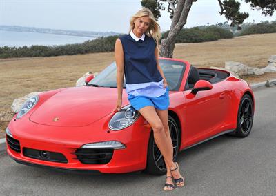 Maria Sharapova Porsche photoshoot in Manhattan Beach, California on July 11, 2013 