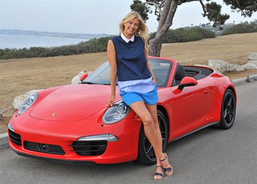 Maria Sharapova Porsche photoshoot in Manhattan Beach, California on July 11, 2013 