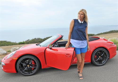 Maria Sharapova Porsche photoshoot in Manhattan Beach, California on July 11, 2013 
