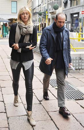 Maria Sharapova Giorgio and Roberta Armani meet tennis star Maria Sharapova at Armani's palace. November 30, 2012 