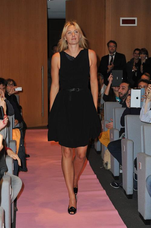 Maria Sharapova attends a press conference to present Saturday's exhibition match Milan November 30, 2012 