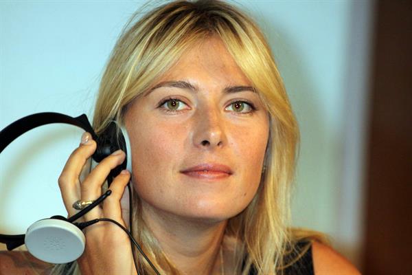 Maria Sharapova attends a press conference to present Saturday's exhibition match Milan November 30, 2012 