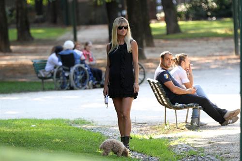 Michelle Hunziker at a Park in Milan August 29, 2013