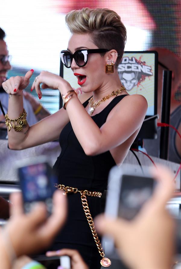 Miley Cyrus attends Y100's Mackapoolza at the Clevelander South Beach in Miami Beach - June 28, 2013