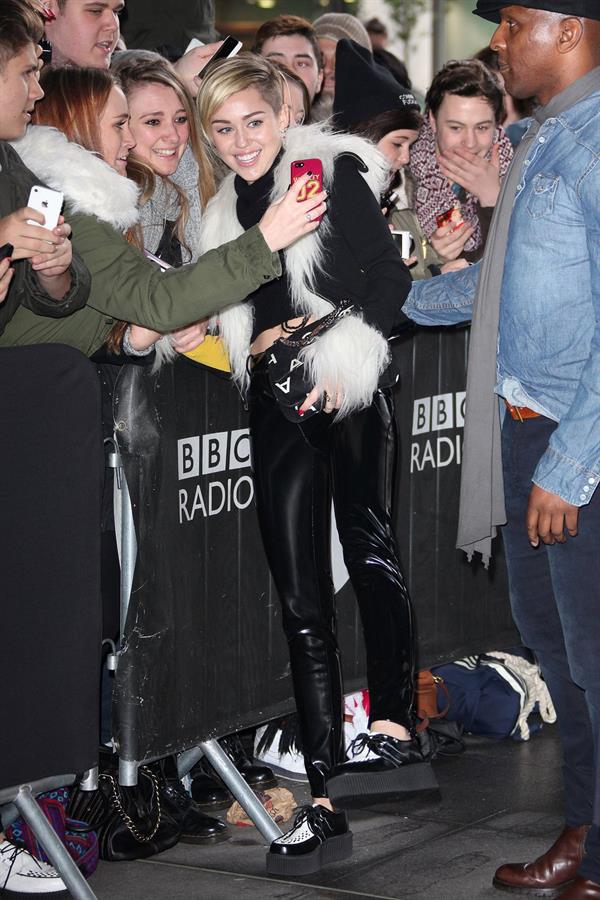 Miley Cyrus – BBC Radio 1 arrival in London 11/12/13  