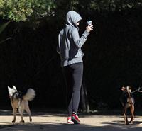 Miley Cyrus walking her dog in Studio City 1/28/13 