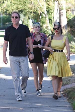 Miley Cyrus voting in LA 11/6/12