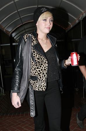 Miley Cyrus leaves recording studio in West Hollywood 10/10/12 
