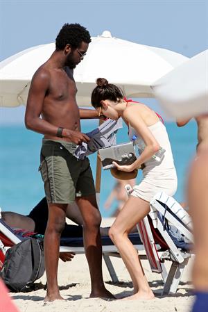 Nicole Trunfio bikini candids in Miami Beach 11/1/12