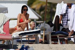Nicole Trunfio bikini candids in Miami Beach 11/1/12