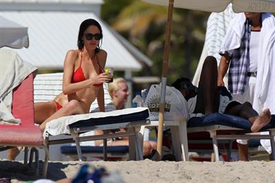 Nicole Trunfio bikini candids in Miami Beach 11/1/12