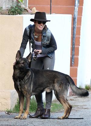 Nikki Reed Takes her dog out for a walk in Sherman Oaks, California (November 19, 2012) 