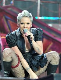 Alecia Moore (Pink) performing at the O2 Wireless festival in London on July 2, 2011