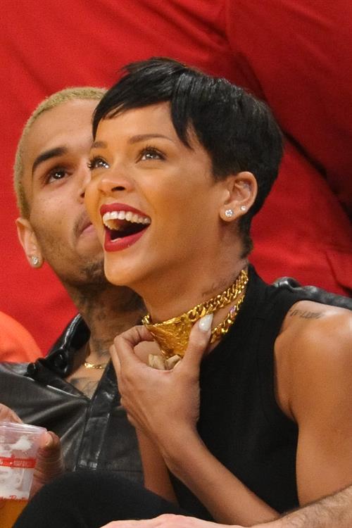 Rihanna New York Knicks vs Los Angeles Lakers in Los Angeles on December 25, 2012