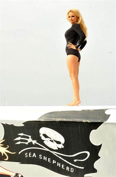 Pamela Anderson Launches Sea Shepherds Operation Zero Tolerance Whale Defense Campaign on November 2, 2012 