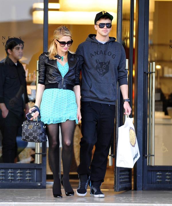 Paris Hilton and River Viiperi at Barneys doing some shopping in Beverly Hills