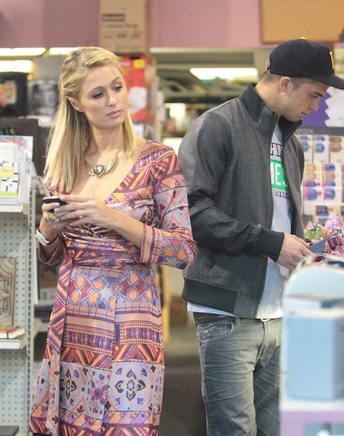 Paris Hilton and River Viiperi shop in Beverly Hills. February 9, 2013 