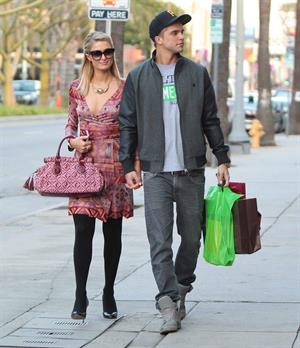 Paris Hilton and River Viiperi shop in Beverly Hills. February 9, 2013 