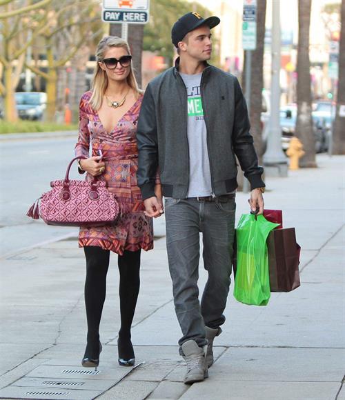Paris Hilton and River Viiperi shop in Beverly Hills. February 9, 2013 