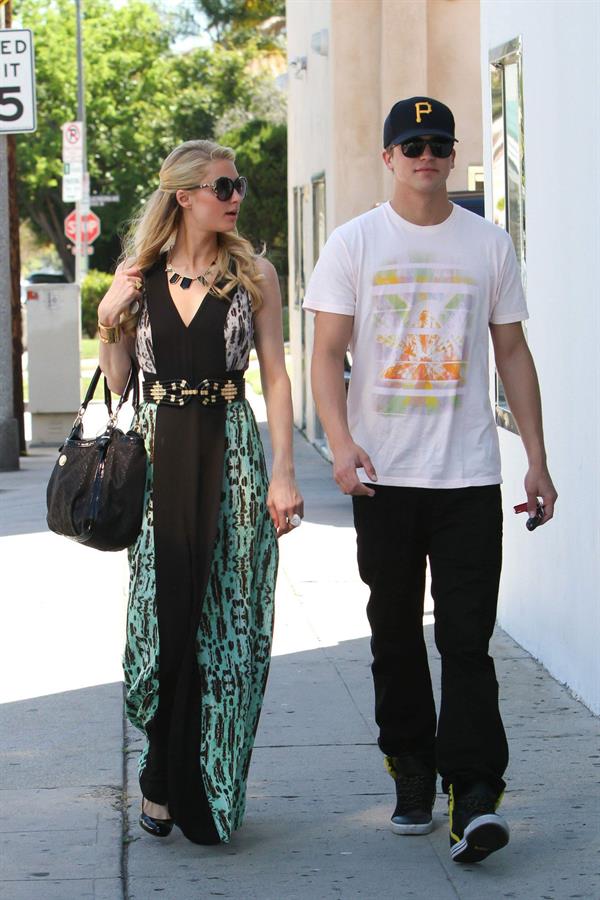 Paris Hilton stops by Anastasia Spa in Beverly Hills, California April 10, 2013 