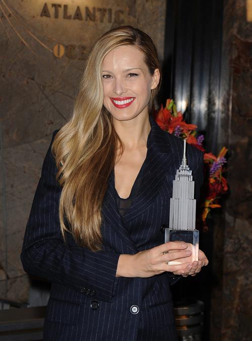 Petra Nemcova Empire State Building in NYC 10/16/12 