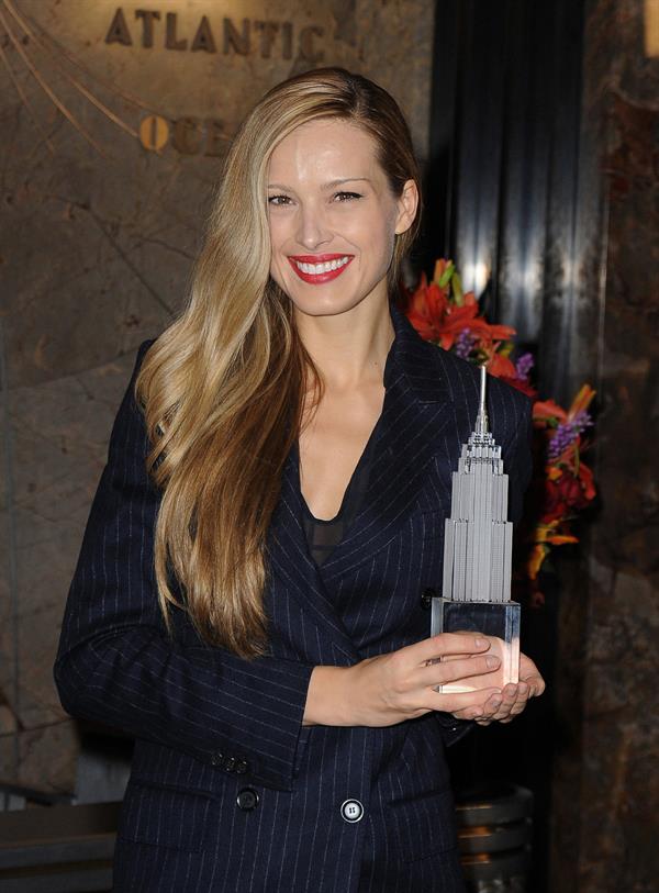 Petra Nemcova Empire State Building in NYC 10/16/12 