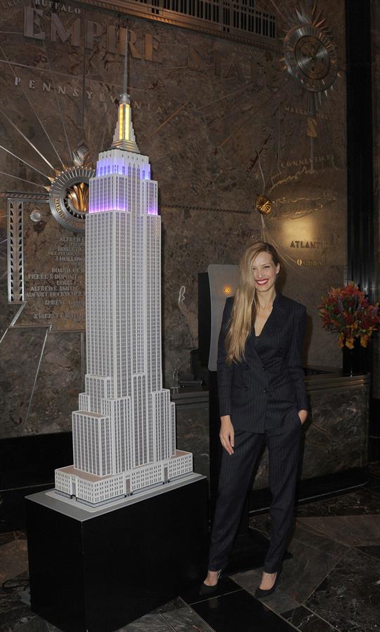 Petra Nemcova Empire State Building in NYC 10/16/12 