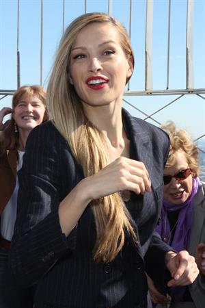 Petra Nemcova Empire State Building in NYC 10/16/12 