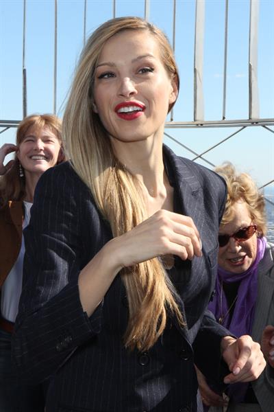 Petra Nemcova Empire State Building in NYC 10/16/12 