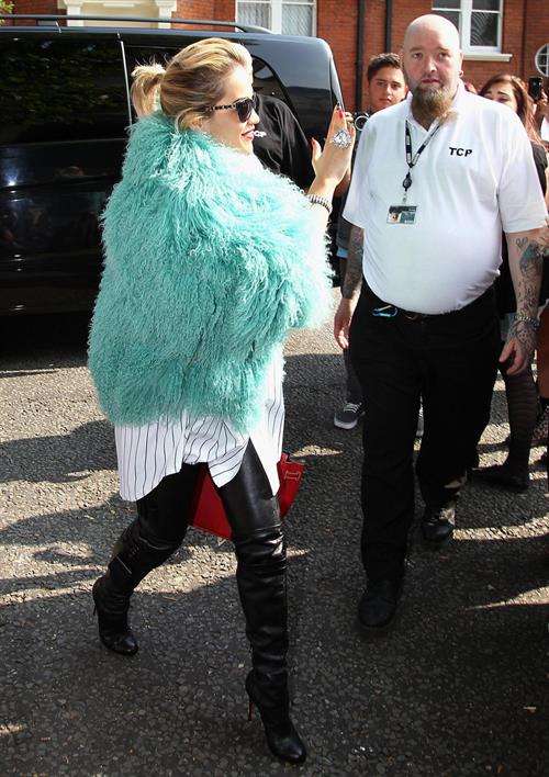 Rita Ora - Arriving to BBC Maida Vale Studios in London August 10, 2012