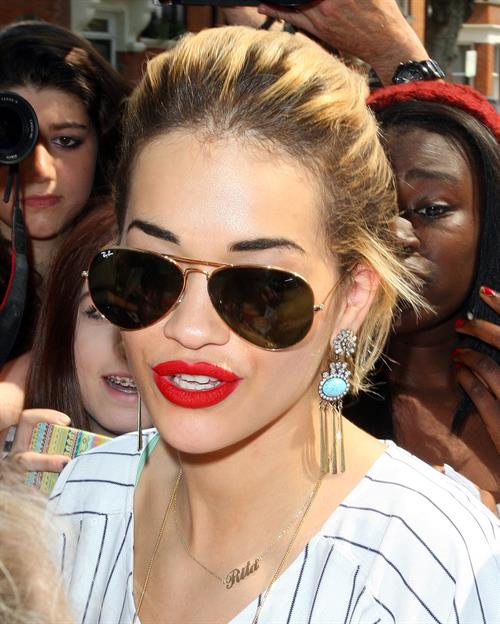 Rita Ora - leaving the BBC Maida Vale Studios in London 10 August 2012
