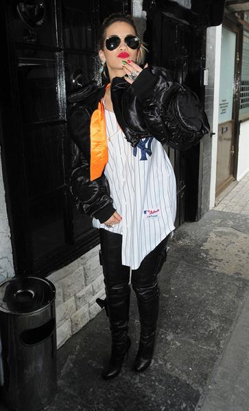 Rita Ora - leaving the BBC Maida Vale Studios in London 10 August 2012