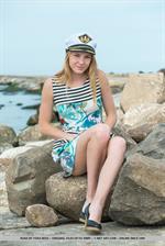 Runa in  Finnec  for MetArt - Runa strips by the shore baring her small tits and pink pussy.