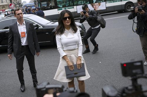 Salma Hayek at the Stella McCartney fashion show at Paris Fashion Week - Sep. 30, 2013 