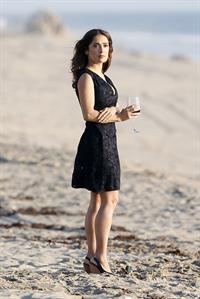 Salma Hayek on the “How to Make Love Like an Englishman” set candids in Los Angeles, November 4, 2013 