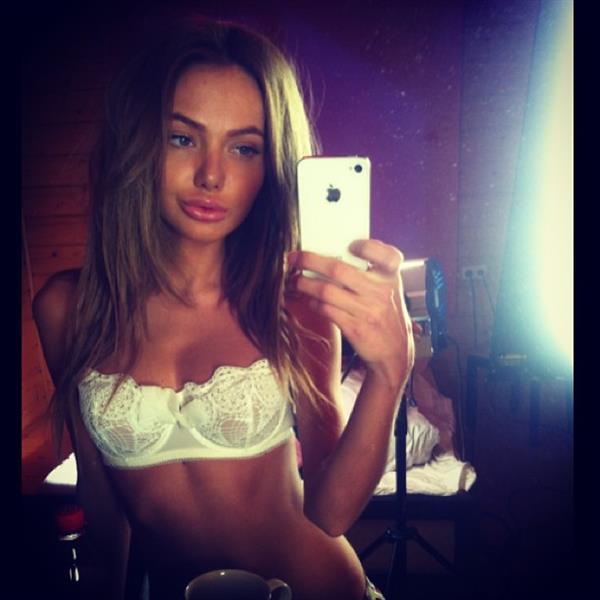 Alexandra  Sasha  Markina in lingerie taking a selfie
