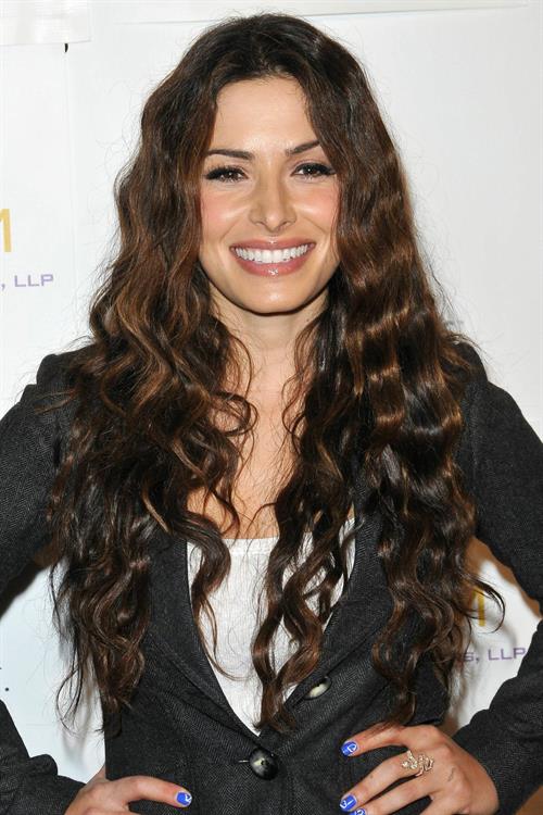 Sarah Shahi Blue Tie Blue Jean Ball in Beverly Hills November 29, 2012