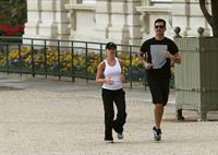 Scarlett Johansson - Jogging in the Jardin du Luxembourg in Paris on August 20, 2012