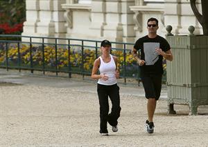 Scarlett Johansson - Jogging in the Jardin du Luxembourg in Paris on August 20, 2012