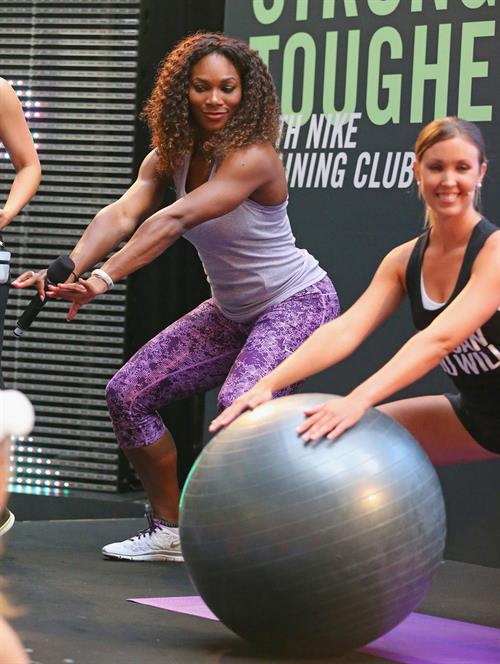 Serena Williams Nike Training Club App Workout - Melbourne January 8, 2013 