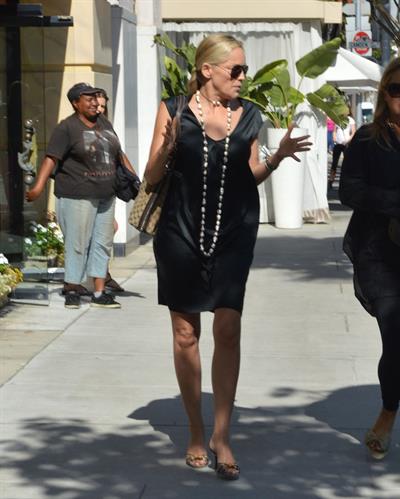 Sharon Stone leaves Villa Blanca restaurant in Beverly Hills October 2, 2012 