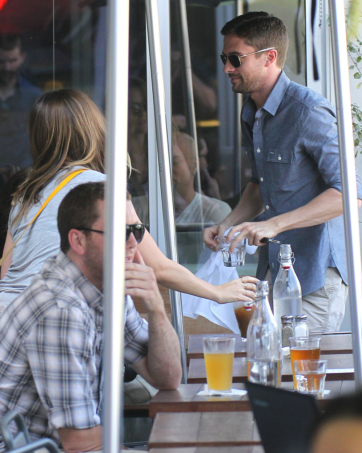 Sophia Bush and Topher Grace Have Lunch Together on July 27, 2012, Los Angeles, California
